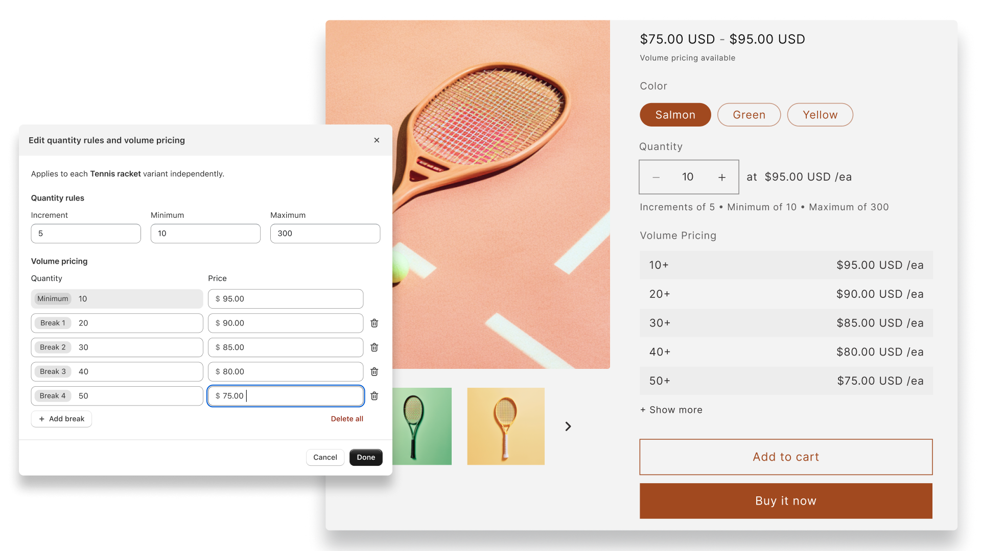 Volume pricing