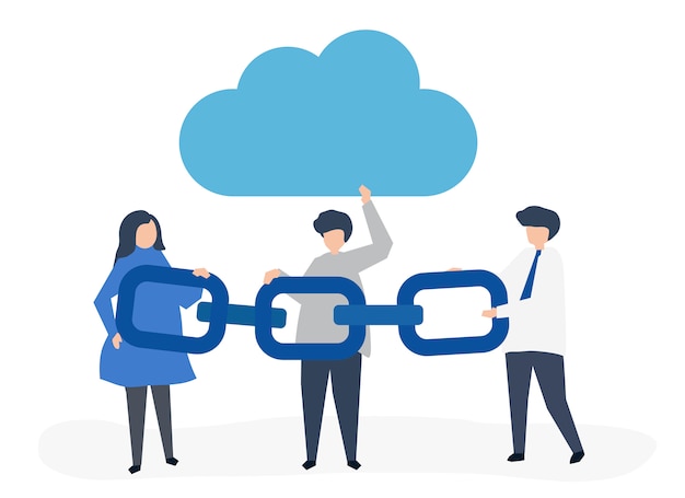 Free vector cloud computing concept