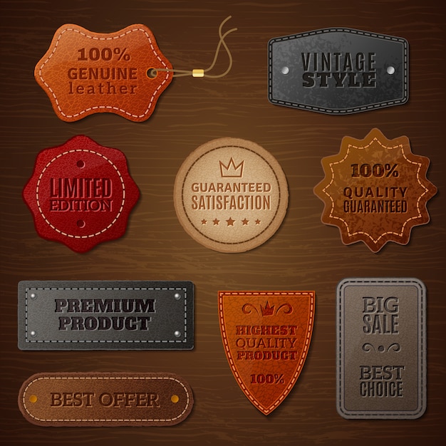 Leather label set