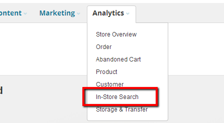 BigCommerce In-Store Search analytics