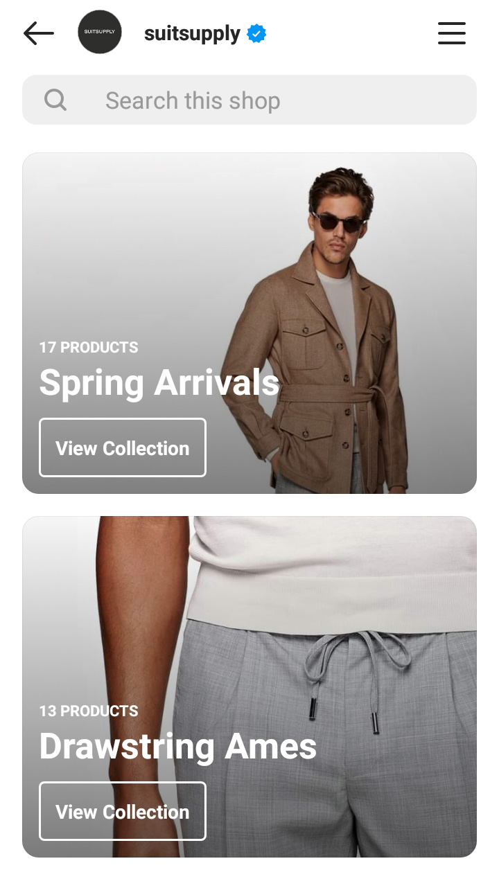 Instagram Shop Page