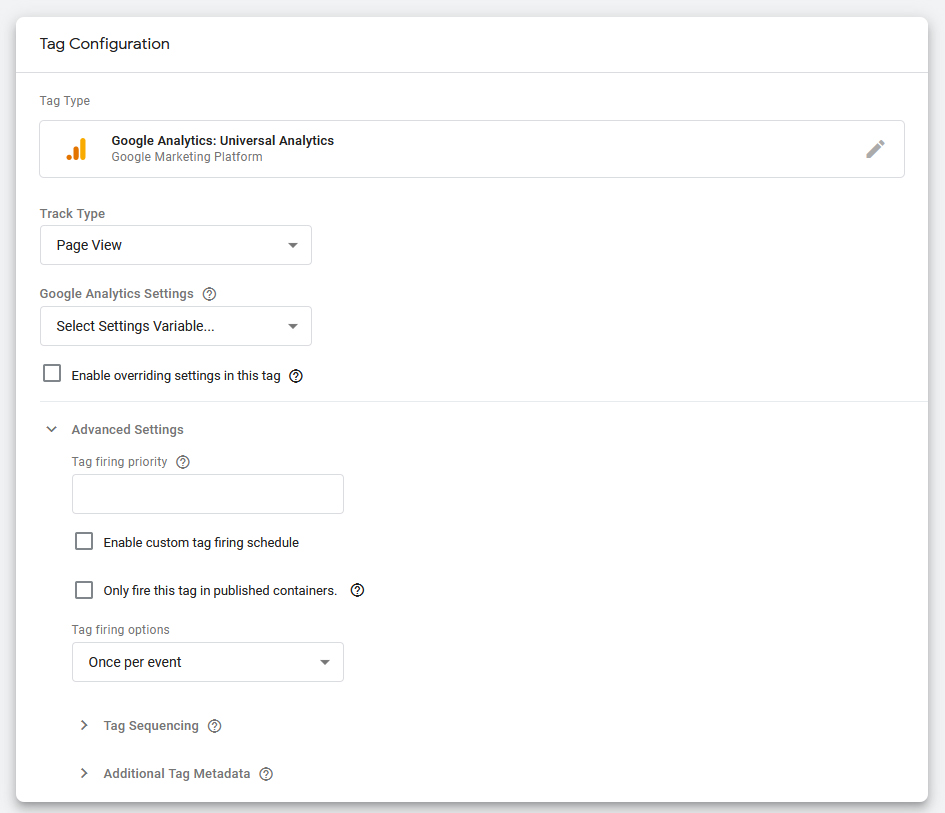Google Tag Configuration