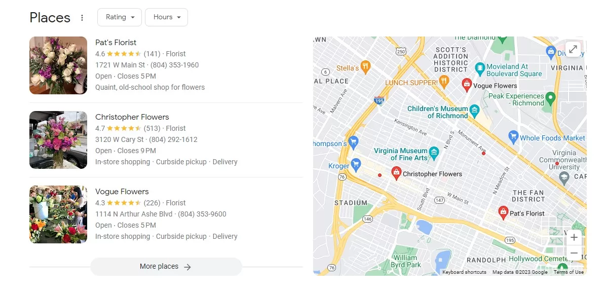 map searches for local SEO