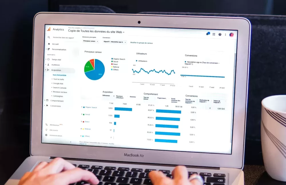 eCommerce analytics tool on laptop