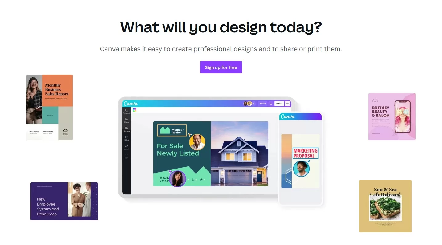 canva homepage