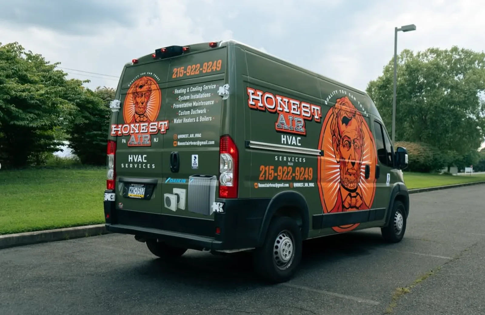 Honest Air HVAC branded service van