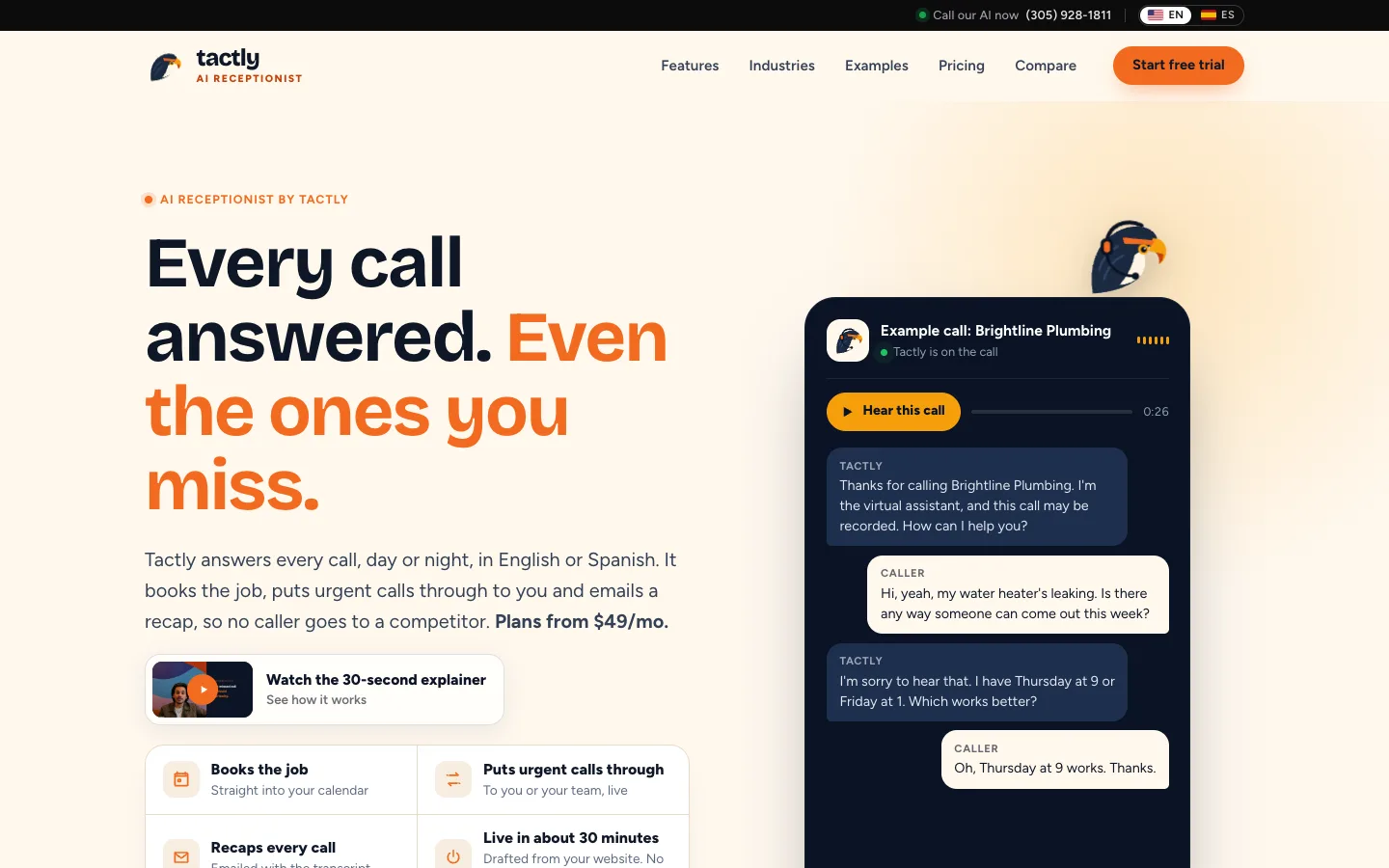 Tactly website, built and launched on WorkspaceCMS