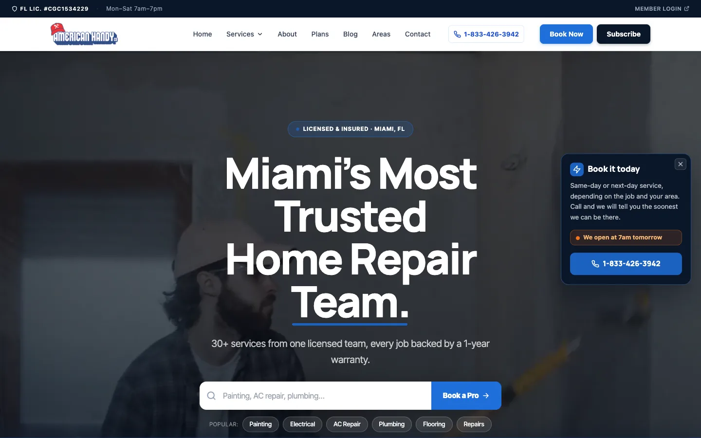 American Handy Paint & Clean website, built and launched on WorkspaceCMS