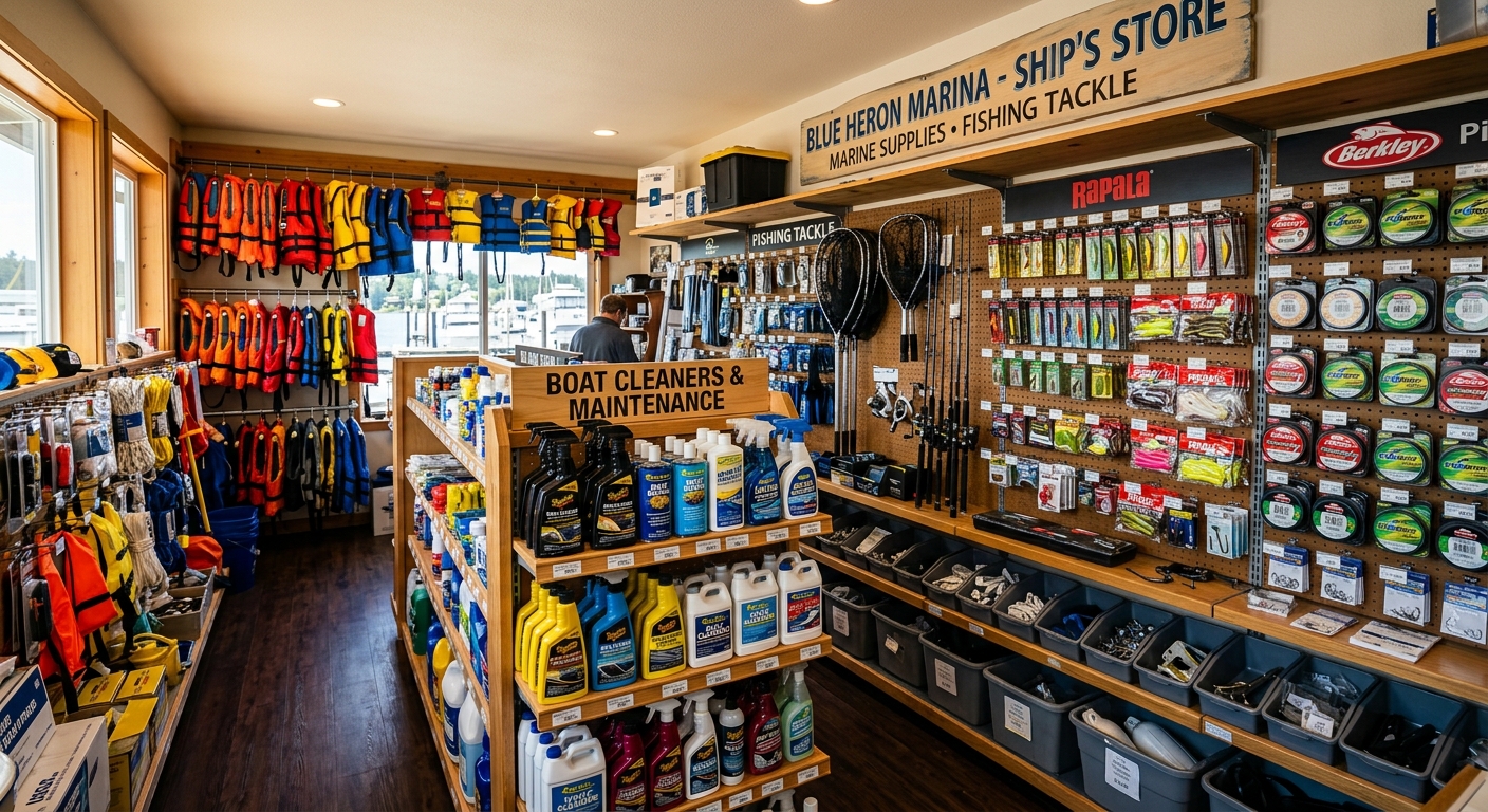 The ship's store and parts counter