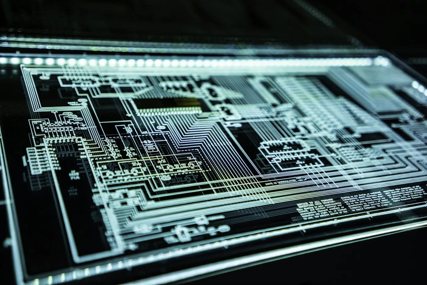 A glowing circuit board