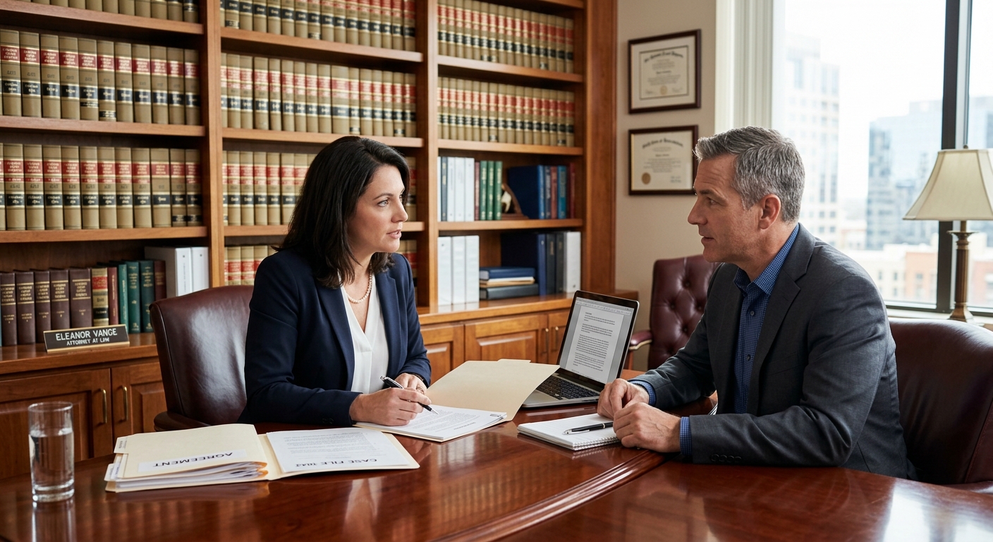 Counsel conferring during a high-stakes patent deposition