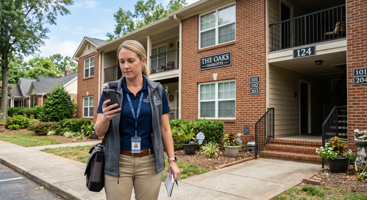 Anchor Point manager coordinating maintenance at a Charlotte property