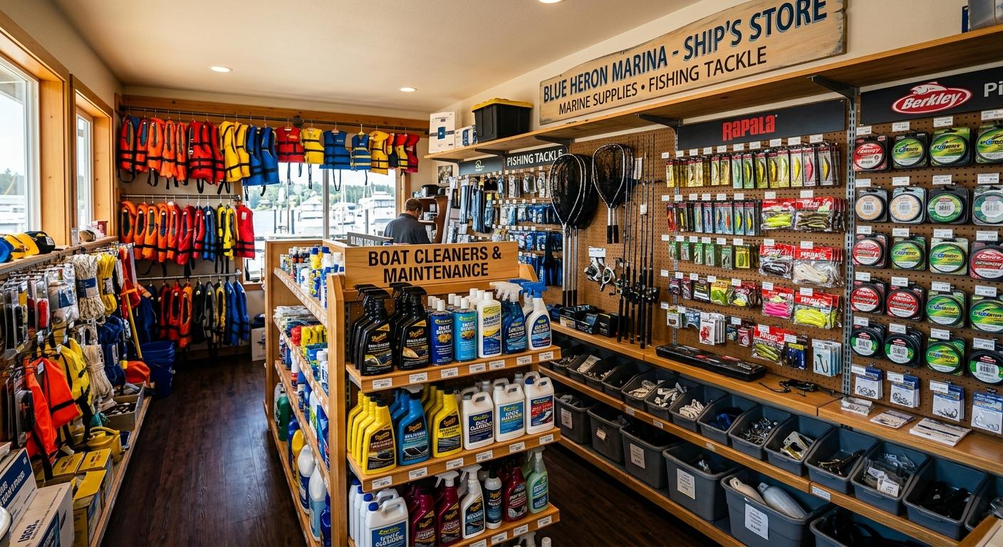 The ship's store and parts counter