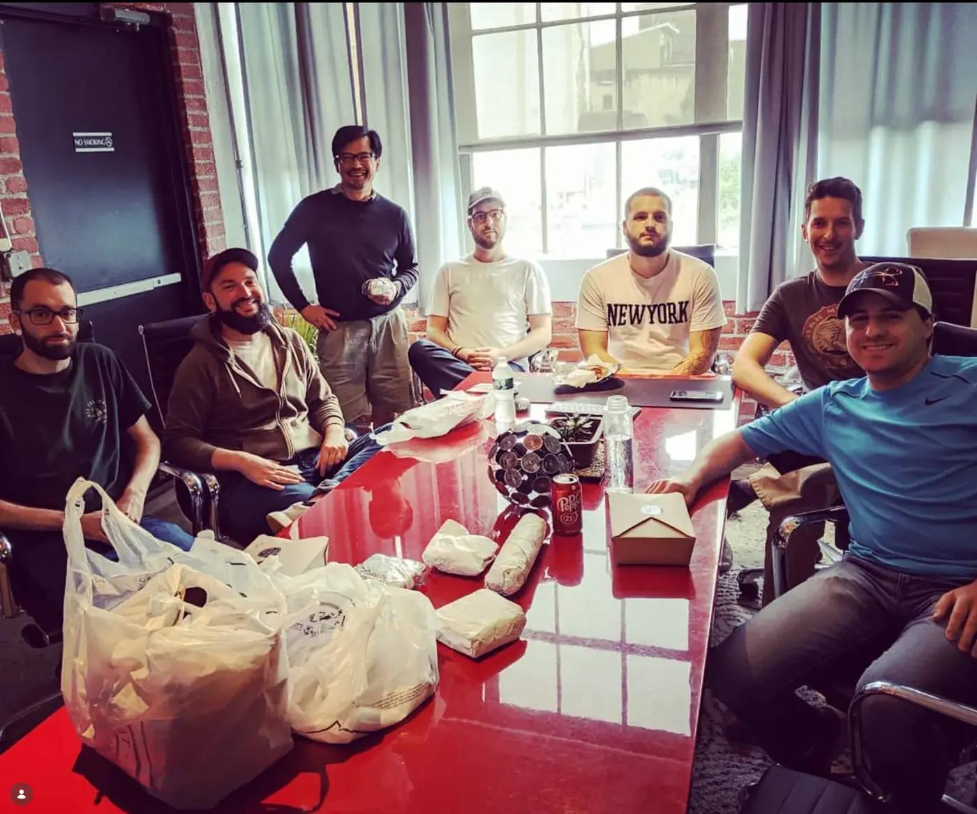 Team lunch at the office
