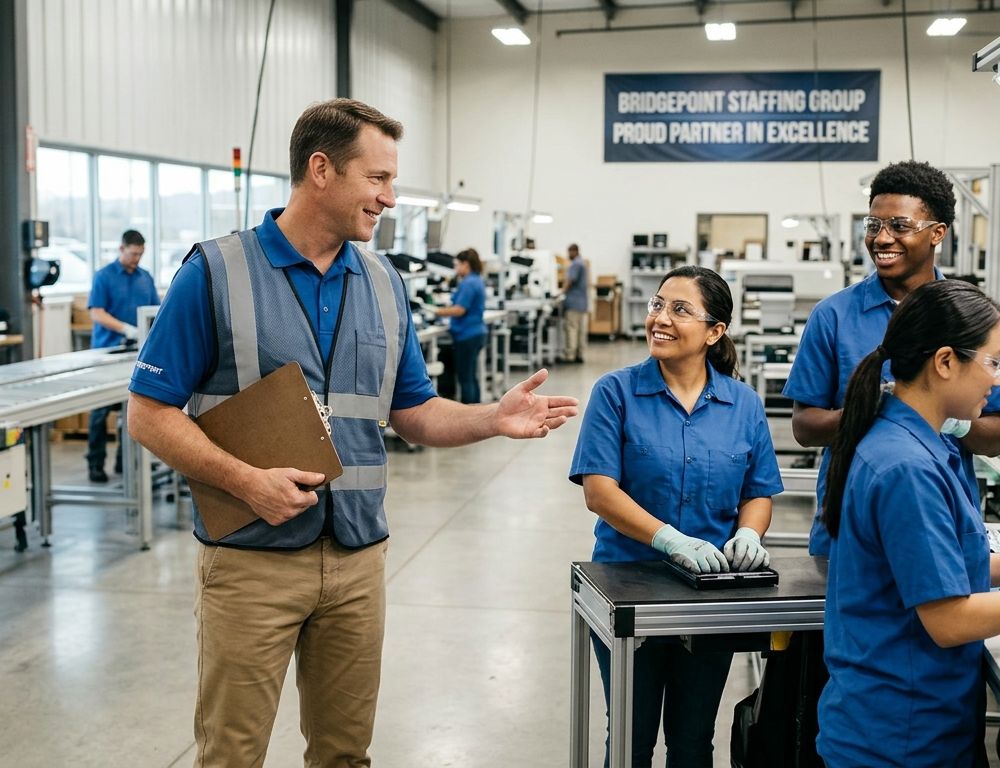 Bridgepoint light-industrial associates on a Kansas City warehouse floor