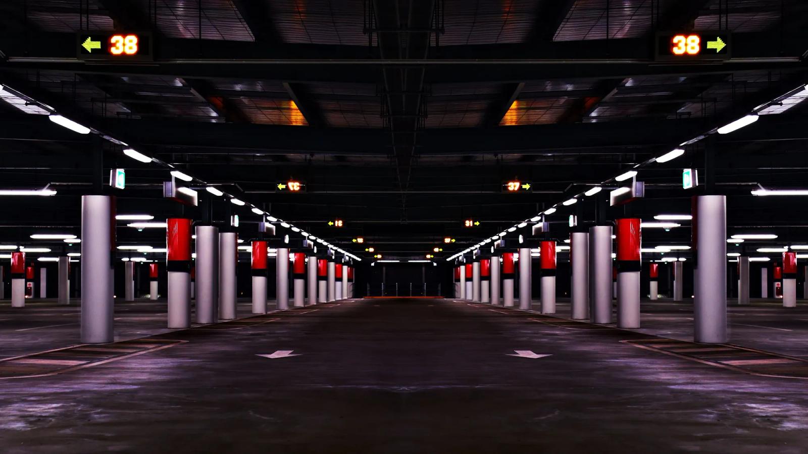 An empty parking garage